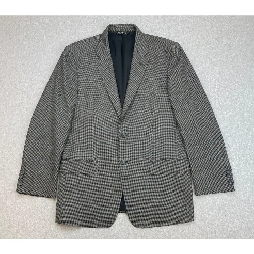 Jos A Bank Blazer Mens 43L‎ 100% Wool Houndstooth 2 Button Single Breasted